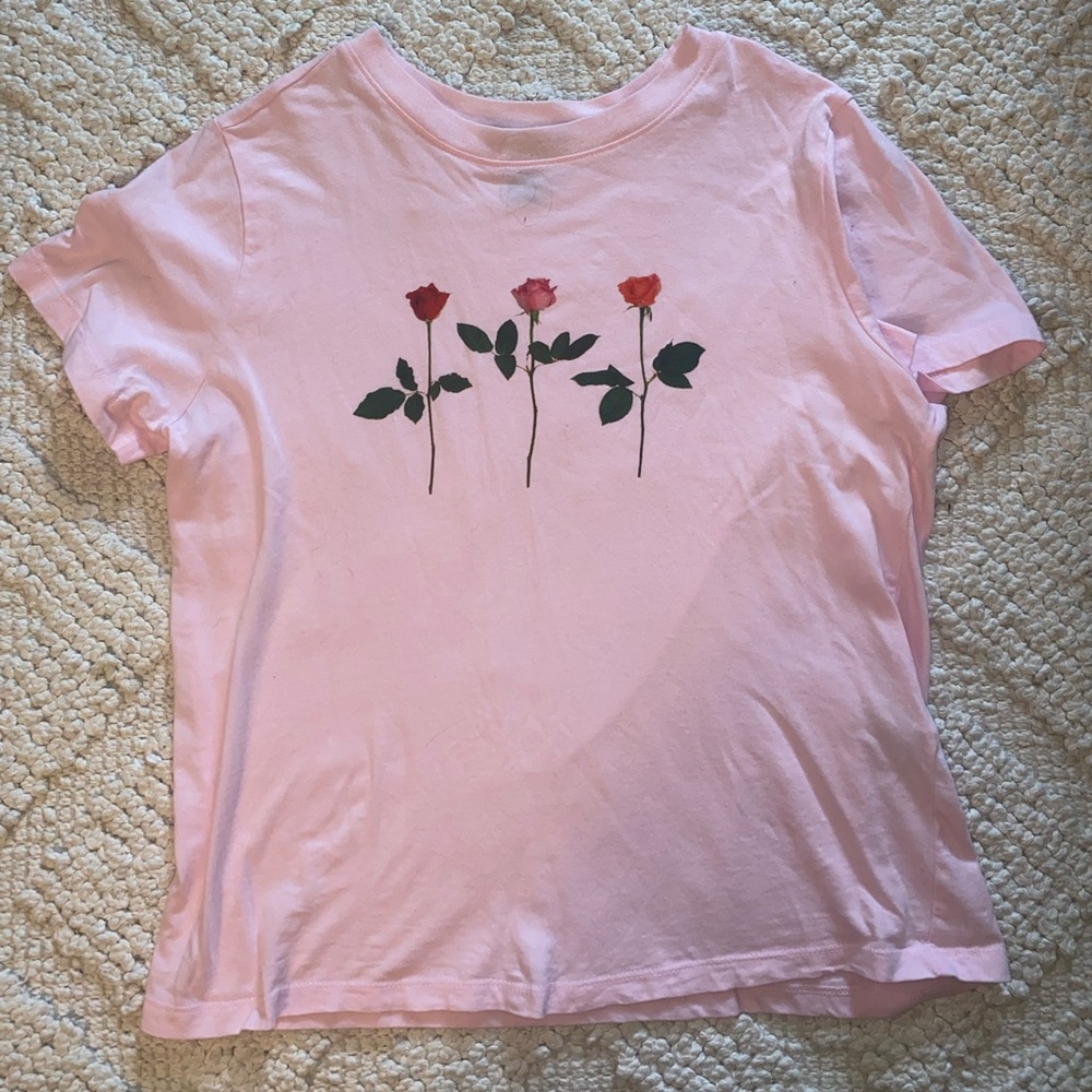 Pink flower tee🔔3/12$🔔